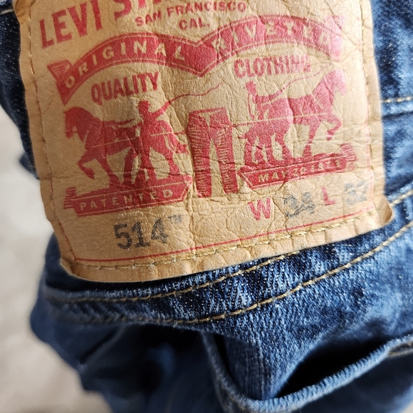 Mens Levi's 514 straight leg dark wash jeans 34 /32 - Picture 10 of 10